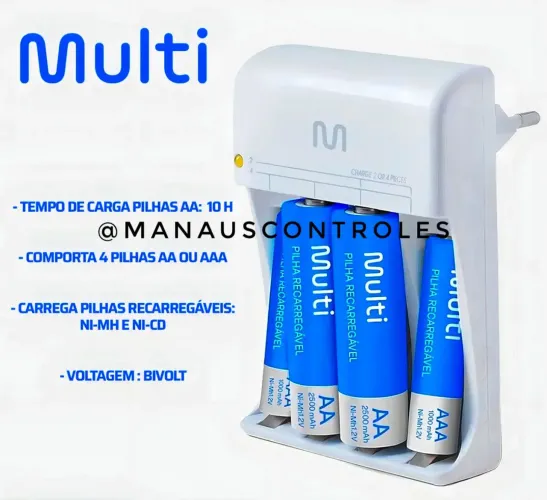 Carregador de Pilha Multilaser 