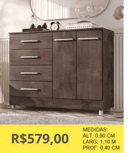 COMODA COM PORTAS A PRONTA-ENTREGA 