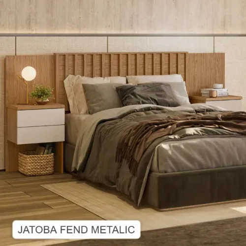 Cabeceira Olinda Para Cama Queen e Casal Padrão Amdeirado Com Criado Mudo - Em Oferta