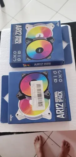Kit Fan ARGB Aigo AR12 - Alto Desempenho e Estilo!<br>