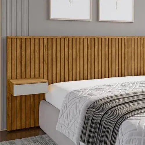 Cabeceira de Cama com Criado-Mudo Integrado