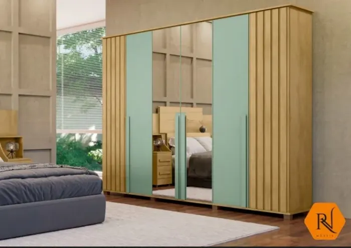 Guarda Roupa de Casal Luxor Verde 2.64m - Entrega e Monta na Hora