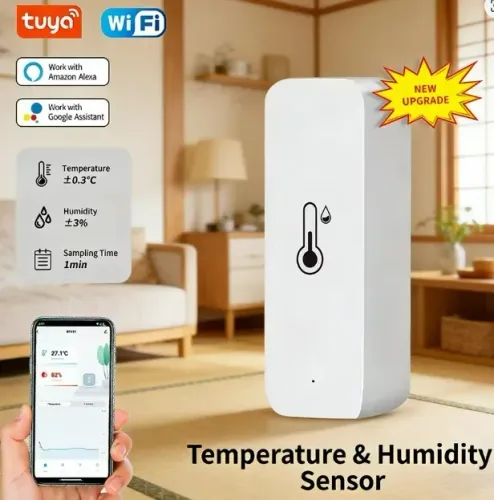 Sensor de Temperatura e Umidade Inteligente Tuya WiFi