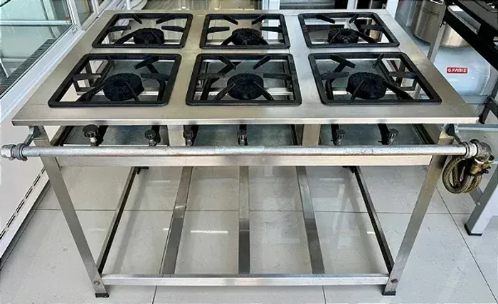 fogão inox 6 bocas alta pressão