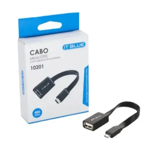 Cabo Otg Usb V8 Android Celular It Blue
