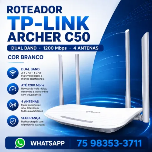Roteador Wireless Tp-link Archer C50w Dual Band Ac1200