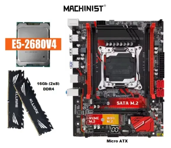 Kit X99 - Placa Mãe Machinist Rs9+e5 2680v4+16gb Ddr4