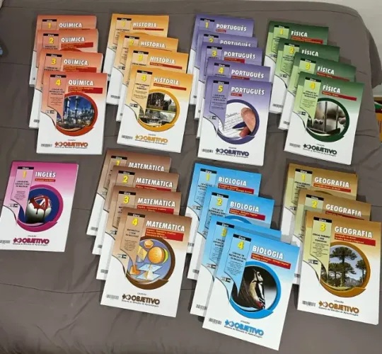 kit completo de estudos vestibular coleção objetivo