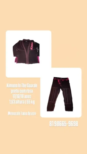 Kimono in the grace A1 preto com rosa