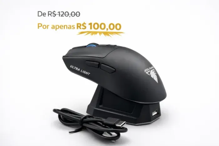 Mouse Gamer Jedel Wd139 Wireless + Base Cor Preto
