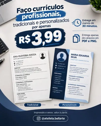 Currículo profissional & personalizado 