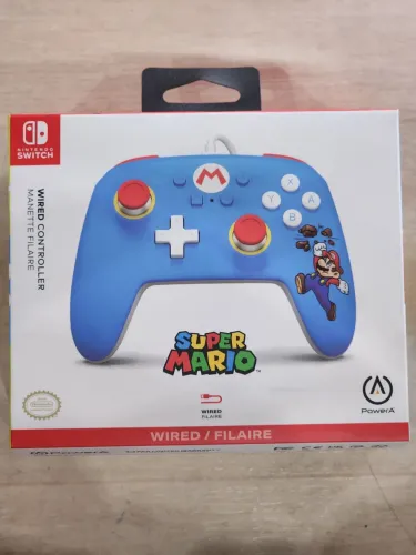 Controle Power A com fio de Nintendo Switch Super Mario 