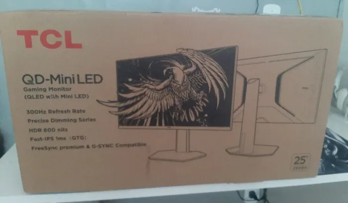 Monitor Gamer, TCL, 25 Polegadas, QD Mini-Led, 300Hz, 1ms, (GtG), FreeSync, HDR 600 nits.