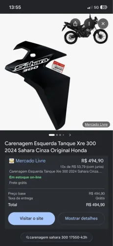 Carenagem sahara 300 2024