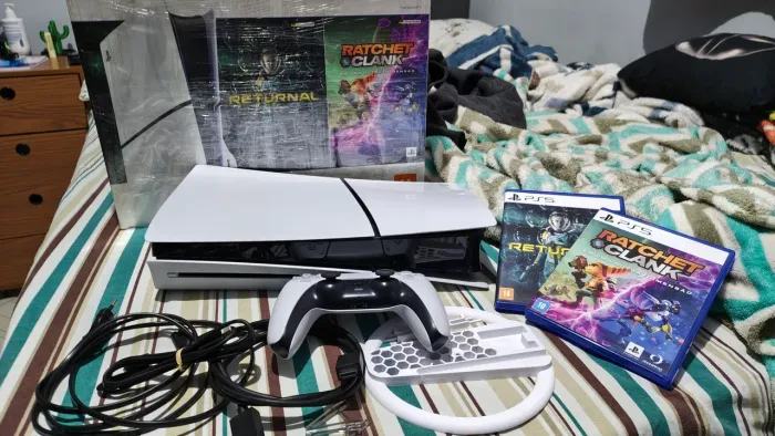 Ps5 playstation 5 mídia física com leitor + 2 jogos Impecável