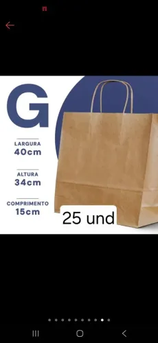 Sacola Kraft G