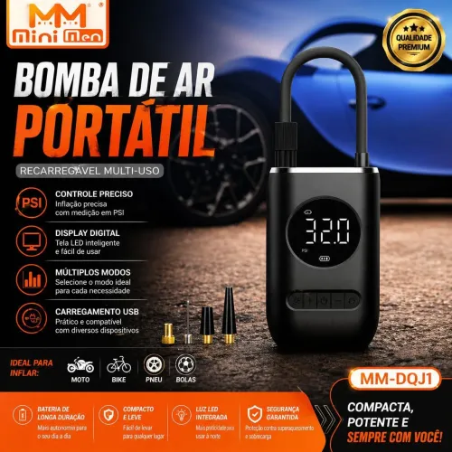 Compressor de ar a bateria para pneu moto, carro e bicicleta