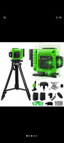 Nível laser 12 linhas verde 360 recarregável c/controle