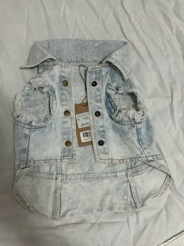 Roupa pet colete jeans