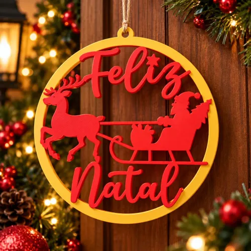Guirlanda Feliz Natal 3D