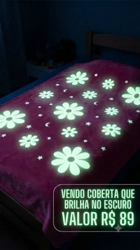 Vendo coberta de solteiro infantil que brilha no escuro