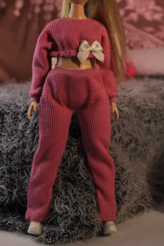 Conjunto rosa artesanal para barbie Estilo Cute e Romantico