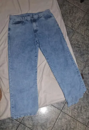 Calça Baggy Jeans Azul Claro 48