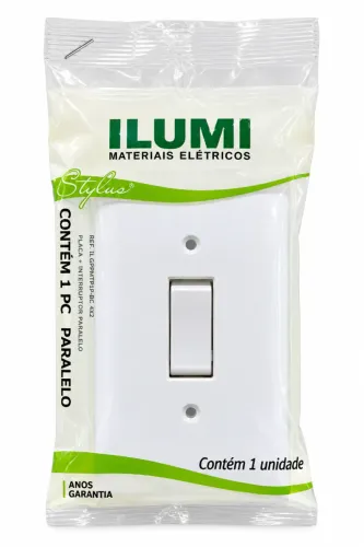 KIT DE 4 UNIDADES PLACA 4X2 ESPELHO E PARALELO BRANCO - ILUMI STYLUS 