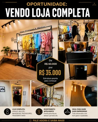ESTRUTURA DE LOJA FEMININA COMPLETA À VENDA