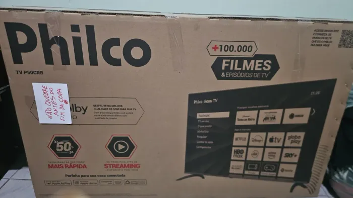 TV smart 50 polegada na caixa phico tem nota 