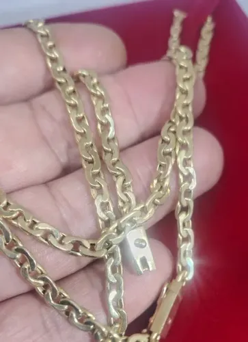 Cordão Direito Esquerdo Ouro 18 Kilates Peso 20 Gramas 65 Cm 5 mm Oco