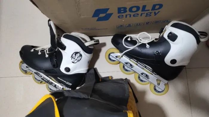 Vendo PATINS POWERSLIDE FSK + kit protetor + bolsa