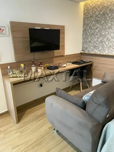 Studio mobiliado para locação em Santana, de 30m² 1 suíte e Cozinha americana.