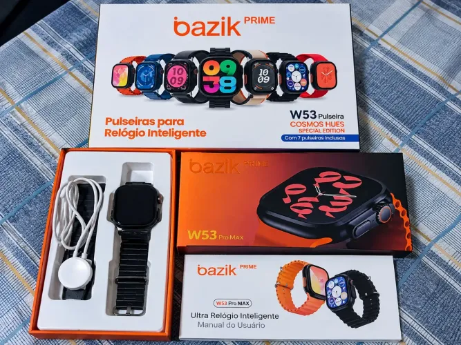 Smartwatch Bazik Prime W53 Pro Max + 7 Pulseiras