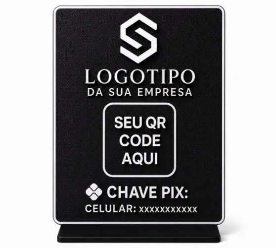 Placa Qr Code Pix Pagamento Balcão Display Plaquinha Mesa