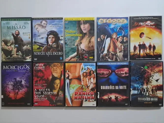 Lote 10 mídias físicas DVDs originais filmes variados