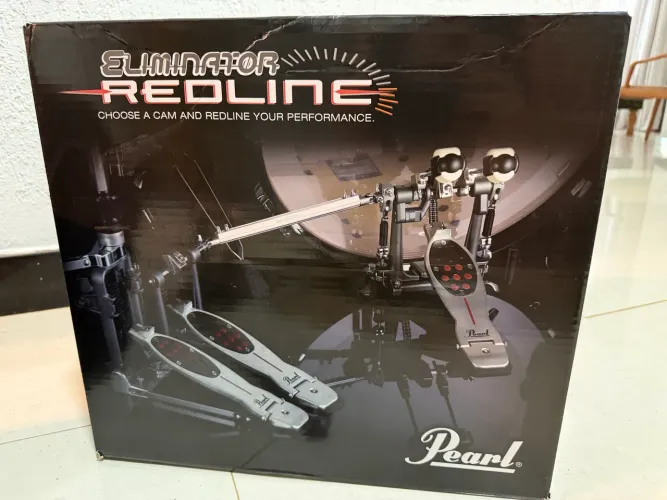 Pedal Duplo Pearl Eliminator Redline P-2052C + Bag + Caixa Original