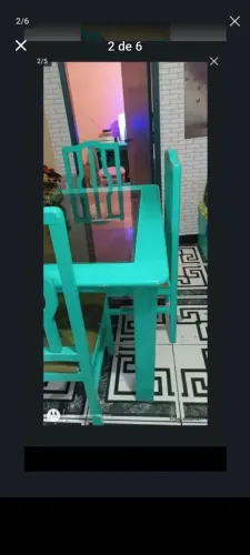 Conjunto de mesa de jantar madeira maciça e estante