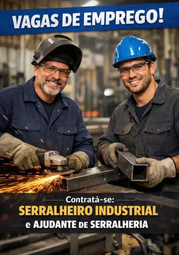 Contrata-se serralheiro industrial e ajudante industrial