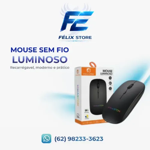 Mouse Sem Fio Bluetooth Recarregável H'maston E-1300pro Rgb