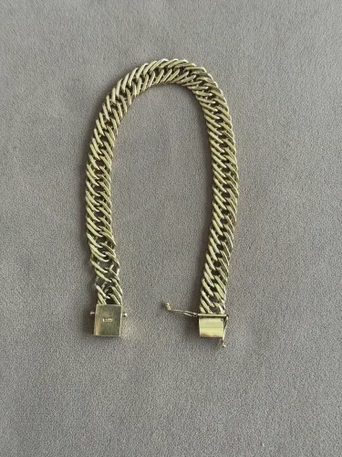 Pulseira de ouro grumet triplo