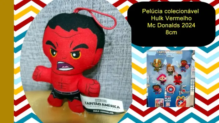 pelúcia colecionável hulk vermelho mc donalds 2024