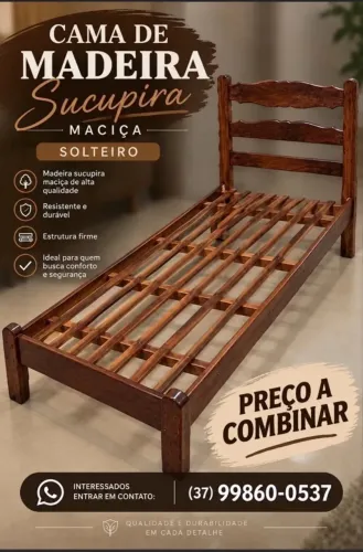 Vende cama de solteiro SOMENTE EM POMPÉU MG