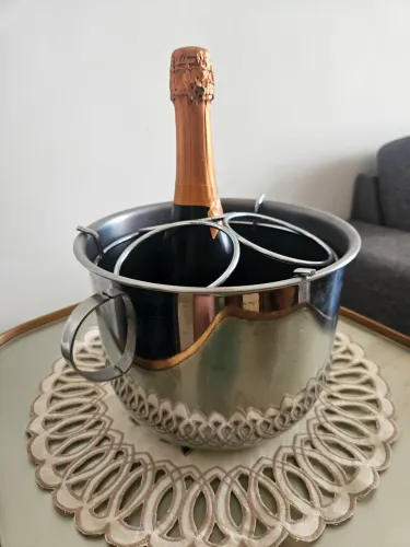 Champanheira de inox com grade removível