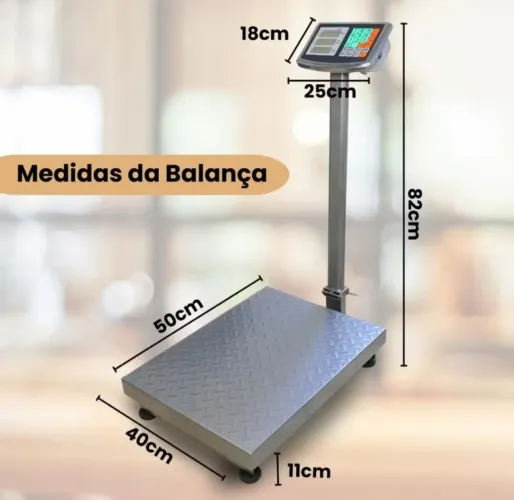 Balança comercial  plataforma 300kg com bateria e energia elétrica 