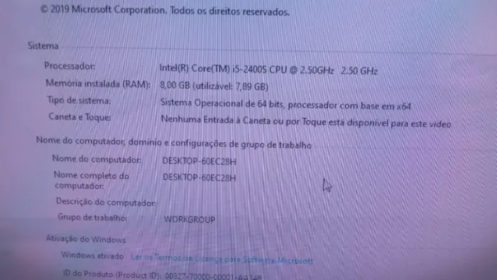 CPU COMPLETA PLACA COM FONTE 500 REAL 5MAE 1155 PROCES I.5  GHZ 8 DE RAM SSD 256 GB  