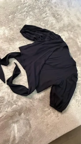 cropped siberian de amarração preto 38