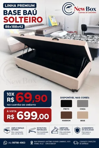 Base Baú Solteiro De Qualidade Com Garantia! Entrega em até 25hs 