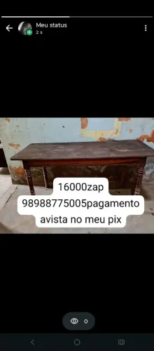 Mesa madeira pura 6 cadeiras bem conservada 