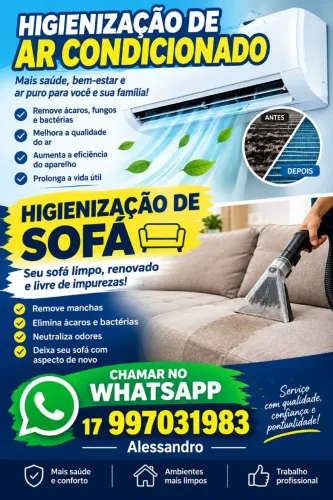 HIGIENIZAÇÃO DE AR CONDICIONADO / SOFA